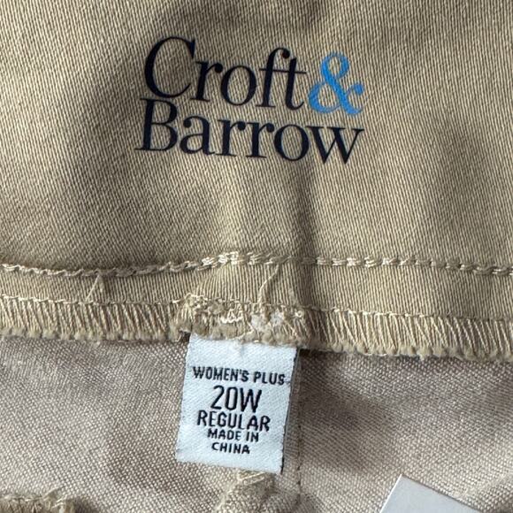 Croft & Barrow SZ 20W Straight Pants Stretch Pull-On Mid-Rise Flat Front Pockets - Picture 6 of 10
